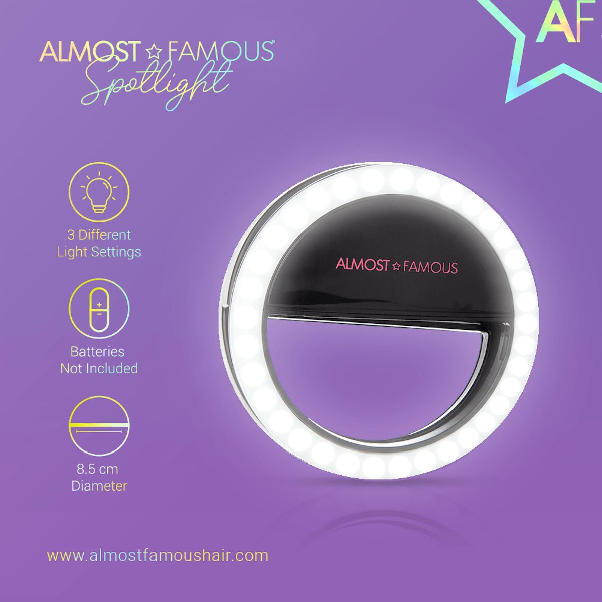 Almost Famous Spotlight Selfie Light – Black - Dealslust