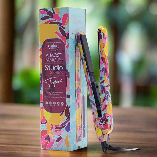 Almost Famous 1.25" Tropico Studio Flat Iron with Waterprint Design - Dealslust