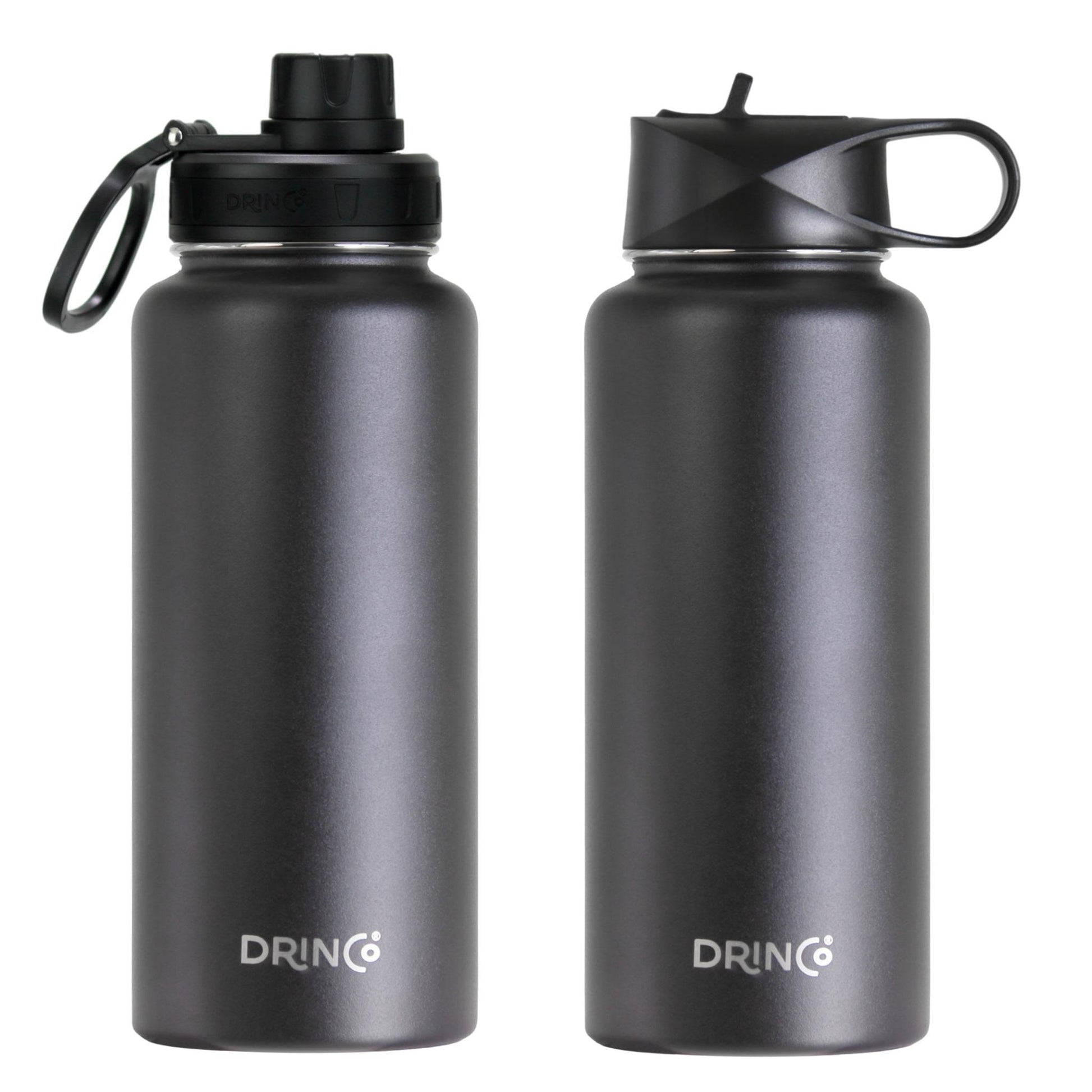 DRINCO® 32oz Stainless Steel Water Bottle - Black - Dealslust