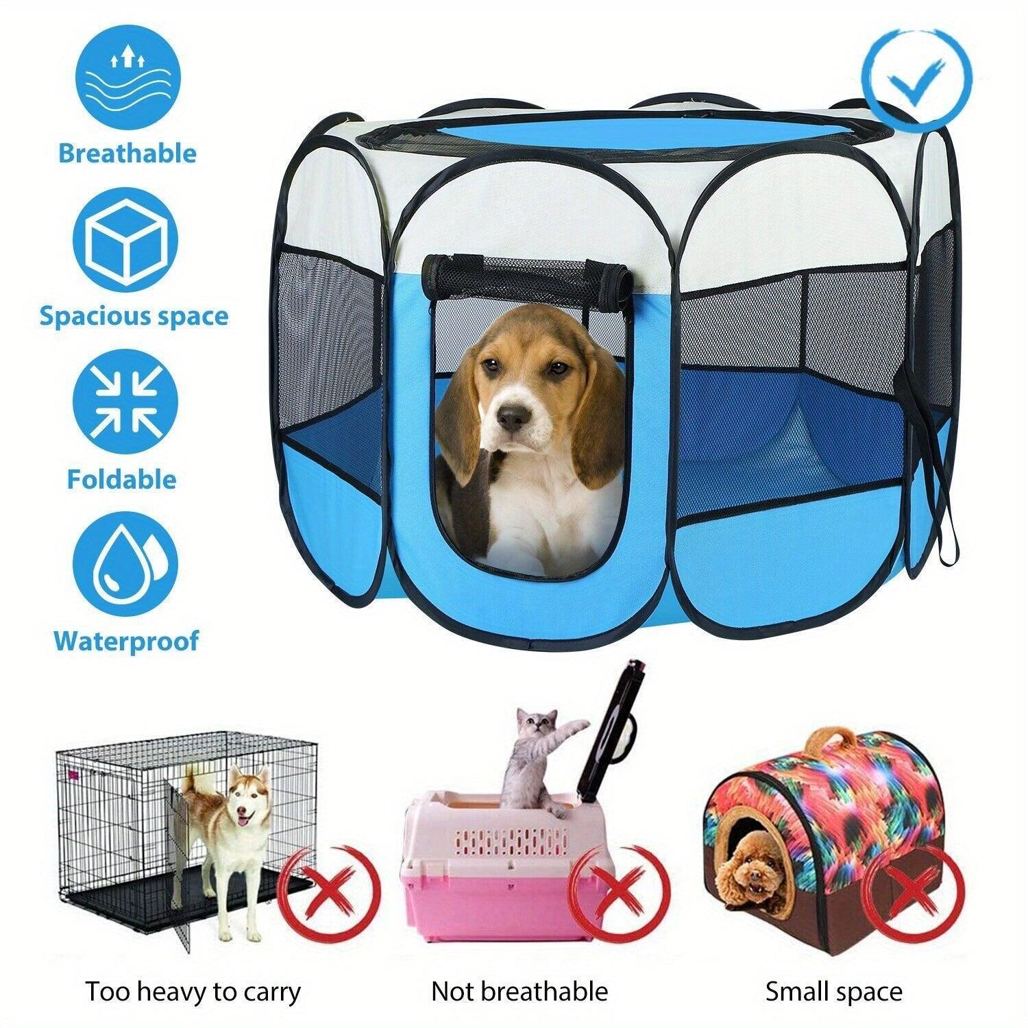 Large 44.9x 44.9x 22.8 Portable Foldable Pet Playpen Kennel House - Dealslust