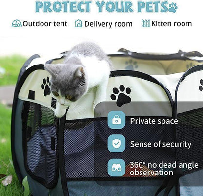 Large 44.9x 44.9x 22.8 Portable Foldable Pet Playpen Kennel House - Dealslust