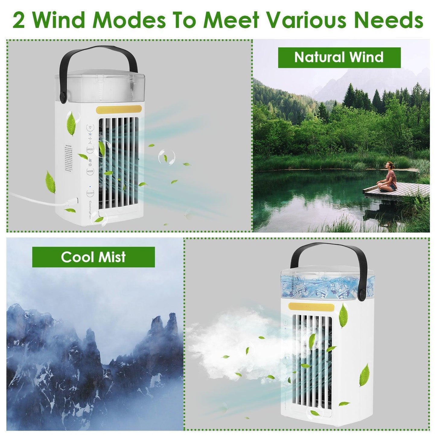 4 In 1 Portable Air Conditioner Fan Evaporative Air Cooler Water Fan - Dealslust