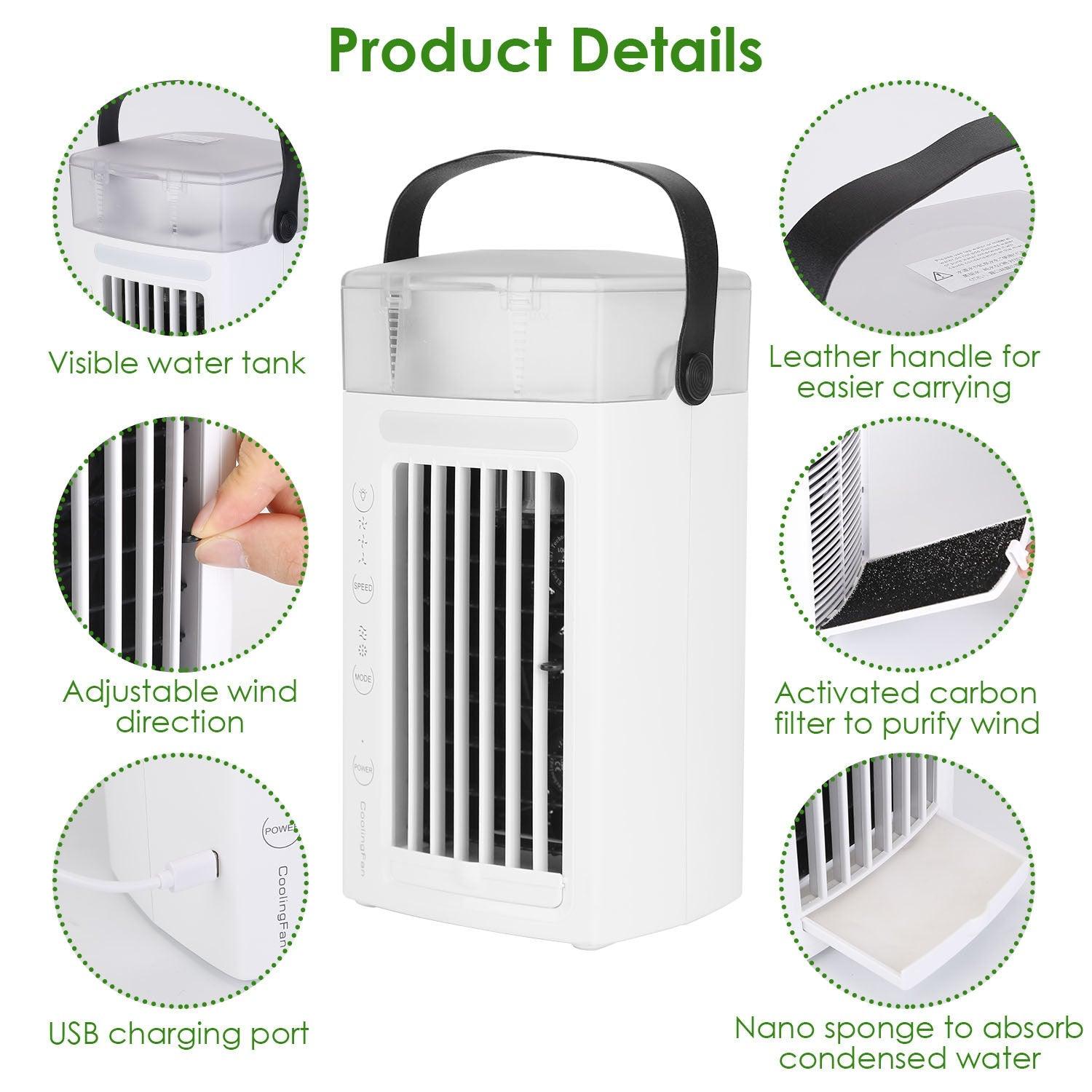 4 In 1 Portable Air Conditioner Fan Evaporative Air Cooler Water Fan - Dealslust