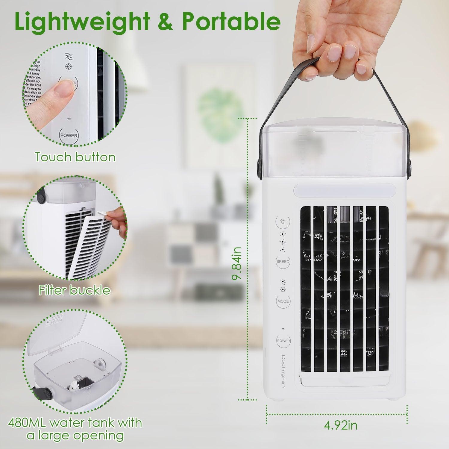 4 In 1 Portable Air Conditioner Fan Evaporative Air Cooler Water Fan - Dealslust