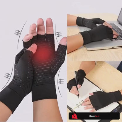 Compression Arthritis Glove Unisex Joint Pain Relief Half Finger Brace